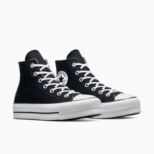 Converse platform high tops black